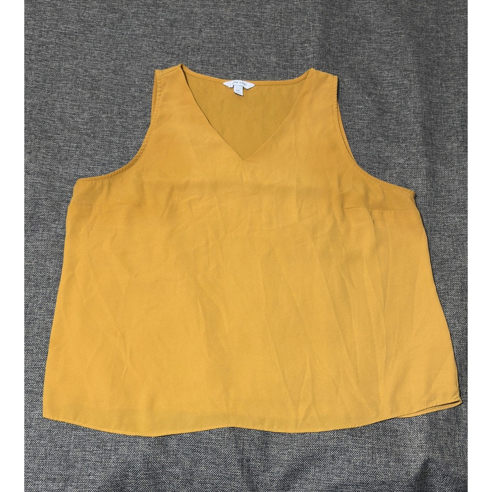 Nine West Women's XXL Tank Top V-Neck Mustard Yellow Sleeveless Blouse